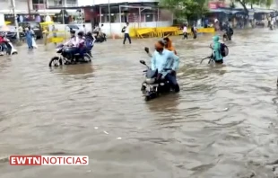 Inundaciones en el distrito de Raisen, Madhya Pradesh en India. Cru00e9dito: EWTN Noticias 