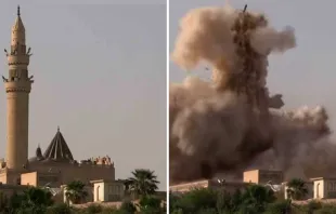 Tumba de Jonás siendo destruida por el ISIS / Foto: Captura de YouTube 