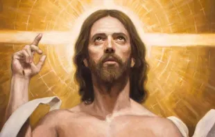 Jesús Resucitado, en pintura de Raúl Berzosa. 