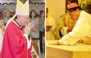 Mons. Joseph Spiteri y Cardenal Norberto Rivera. Crédito: Cortesía de la Parroquia San Isidro Labrador. 