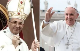 Juan Pablo I y el Papa Francisco. Crédito: Dominio Público/Daniel Ibáñez-ACI Prensa 