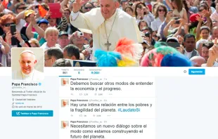 Captura de pantalla de Twitter del Papa Francisco. 