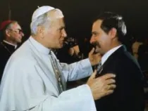 Lech Walesa con Juan Pablo II