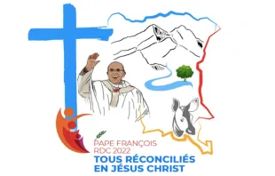 Logo y lema del viaje del Papa Francisco a RDC. Crédito: Oficina de Prensa de la Santa Sede 