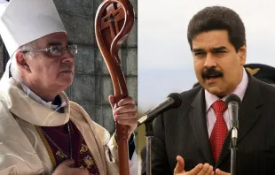 Mons. Mario Moronta (izquierda) y Nicolás Maduro (derecha) / Crédito: Diócesis de San Cristobal y Flickr de Globovisión (CC BY-NC 2.0)  