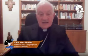 Cardenal Marc Ouellet. Crédito: Captura de video / Asamblea Eclesial de América Latina y el Caribe. 