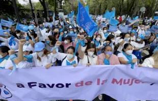 Marcha "A favor de la mujer y de la vida" el 3 de octubre de 2021 en Ciudad de México. Crédito: David Ramos / ACI Prensa. 