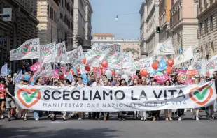 Marcha por la vida en Roma 2022. Foto: Daniel Ibáñez / ACI Prensa 