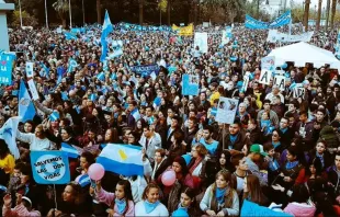 Movimientos provida marchando en Argentina. Crédito: Unidad Provida 