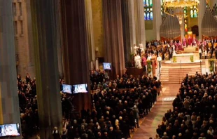 Funeral en la Sagrada Familia de Barcelona (Espau00f1a). Foto: Twitter S.M. Rey D.Felipe VI 