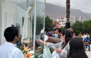 Virgen de Fu00e1tima peregrina por Diu00f3cesis de Iquique. Cru00e9dito: Misiu00f3n Fu00e1tima Chile. 