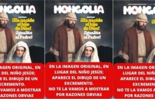 Imagen de campau00f1a por la retirada de la portada blasfema de la Revista Mongolia en Espau00f1a. Cru00e9dito: HazteOir.org 