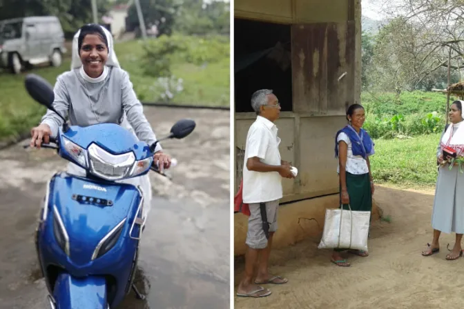 Religiosa viaja en moto para ayudar en zonas de misión de la India