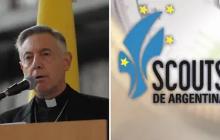 Mons. Héctor Aguer - Crédito: Arzobispado de La Plata / Logotipo de Scouts de Argentina. 