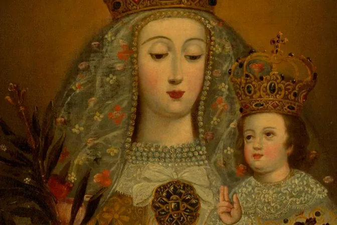 Pintura andina de la Virgen elegida por correo de Estados Unidos para estampilla navideña