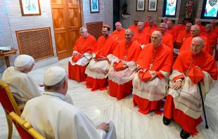 Los nuevos cardenales fueron presentados al Papa emérito Benedicto XVI luego del Consistorio del 27 de agosto de 2022. Crédito: Vatican Media 