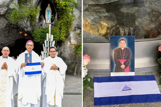 Obispo reza ante la Virgen de Lourdes por la libertad de Mons. Rolando Álvarez