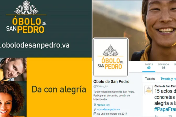 Vaticano lanza cuentas de Twitter e Instagram del Óbolo de San Pedro
