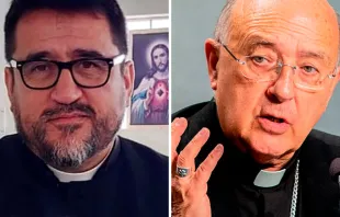 P. Omar Sánchez (izquierda) y Cardenal Pedro Barreto (derecha) / Crédito: Facebook P. Omar Buenaventura y Daniel Ibañez - ACI Prensa 