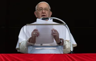 El Papa Francisco desde la ventana del Palacio Apostólico. Crédito: Vatican Media 