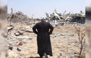 Padre Jorge en Gaza. Foto: Sitio web ivemo.org 