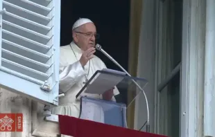 Papa Francisco hoy en el Ángelus. Foto: Vatican Media. 