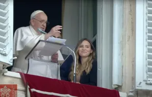 Papa Francisco en el rezo del Ángelus este 23 de octubre. Crédito: Captura de video / Vatican Media. 