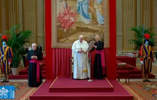 El Papa Francisco durante la audiencia con los diáconos de Roma. Foto: Captura de Youtube 