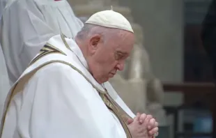El Papa Francisco este miércoles 25 de enero en la Basílica de San Pablo Extramuros en Roma. Crédito: Vatican Media 