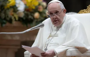 Papa Francisco en la Vigilia Pascual 2022, este Sábado Santo. Crédito: Captura de video / Vatican Media. 