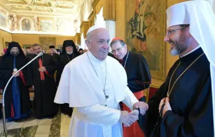El Papa Francisco durante audiencia con Obispos orientales católicos en 2019. Crédito: Vatican Media 