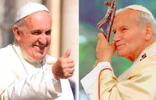 El Papa Francisco y San Juan Pablo II. Créditos: Daniel Ibáñez (ACI) - Vatican Media 