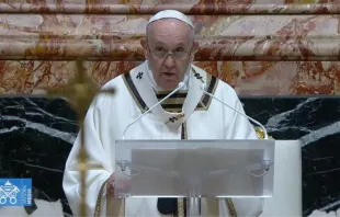 El Papa Francisco en Vigilia Pascual 2021. Crédito: Captura de video / Vatican Media. 