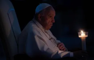 Papa Francisco en la Vigilia Pascual 2022, este Sábado Santo. Crédito: Daniel Ibáñez / ACI Prensa. 