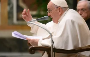 El Papa Francisco en la audiencia de hoy en el Vaticano. Crédito: Vatican Media 
