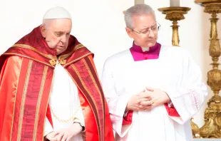 El Papa Francisco durante la Misa de Domingo de Ramos. Crédito: Daniel Ibáñez (ACI) 