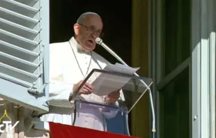 El Papa durante el Ángelus. Foto: Captura Youtube 