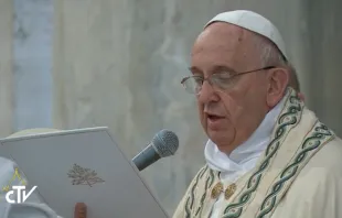Papa Francisco en la celebración de Vísperas hoy. Foto: Captura de video / CTV 