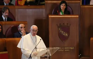 El Papa Francisco en el Ayuntamiento de Roma. Foto: Daniel Ibáñez / ACI Prensa  