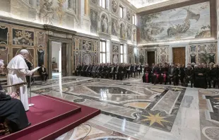 El Papa Francisco en la Sala Clementina del Vaticano. Foto: Vatican Media 