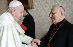 Imagen referencial. Papa Francisco con Cardenal Sako en 2020. Foto: Vatican Media 