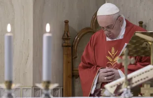 El Papa Francisco en la Misa de la casa Santa Marta. Foto: Vatican Media  