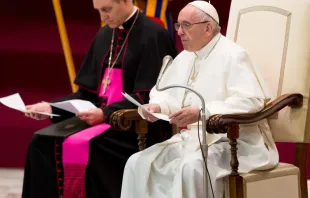 El Papa Francisco durante su catequesis. Foto: Daniel Ibáñez / ACI Prensa 
