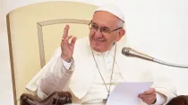 El Papa Francisco durante la Audiencia. Foto: Daniel Ibáñez / ACI Prensa