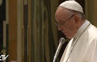 El Papa Francisco pronuncia su discurso. Foto: Captura de Youtube 