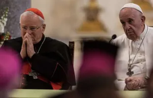 Imagen referencial. Cardenal Gualtiero Bassetti con el Papa Francisco. Foto: Daniel Ibáñez / ACI Prensa 