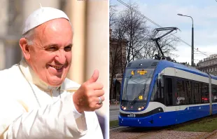 El Papa Francisco - Tranvía de Cracovia / Foto: Daniel Ibáñez (ACI Prensa) - Wikipedia Mach 240390 (CC-BY-3.0) 
