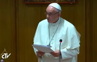 El Papa Francisco pronuncia su discurso. Foto: Captura Youtube 