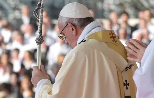 El Papa Francisco en la Misa que presidió este sábado en Milán. Foto: L'Osservatore Romano 
