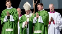 El Papa durante la Misa. Foto: Daniel Ibáñez / ACI Prensa
